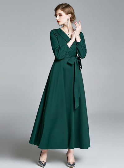 Retro Dark Green Evening Dress