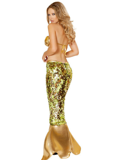 Shining Sequins Split Mermaid Dress Halloween