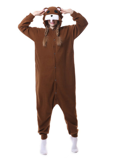 Brown Bear Animal Costumes Onesie Pajama For Women