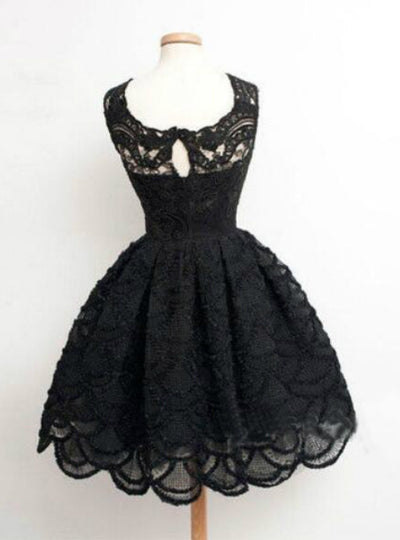 Cheap Lace Sleeveless Black Party Dress