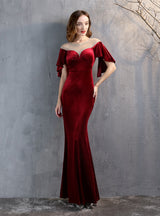 Sexy Velvet Mermaid Long Praty Dress