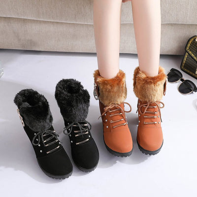 Rhinestone Thick Heel Short Boots