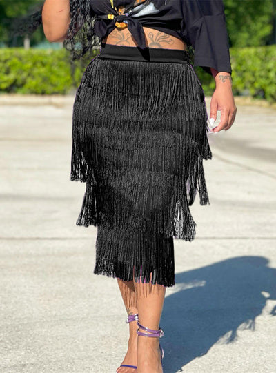 Women Summer Tassels Skirt