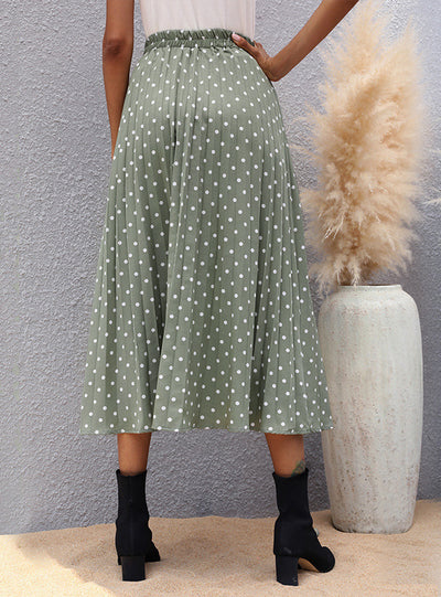 Wave Point Chiffon Pleated Skirt