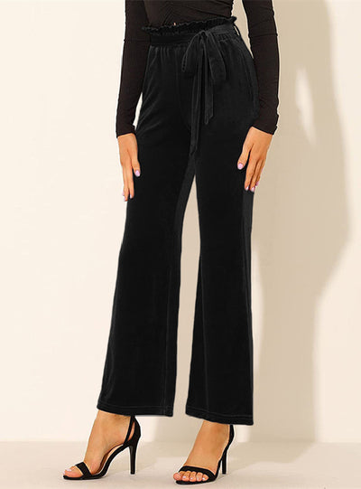 High Waist Elastic Trouser Waistband Pocket Pant