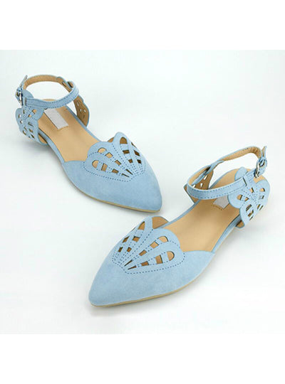 Women Flats Shoes Cover Toe Solid Shallow Buckle