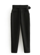 Office Lady Black Suit Pants with Belt