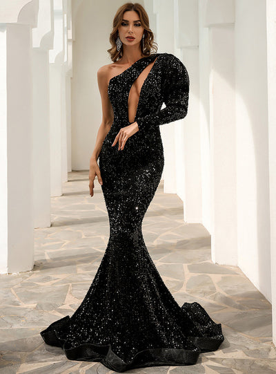 Irregular Sexy Fishtail Sequined Dress