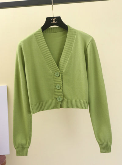 Women's Cropped Cardigan Sweaters Female Sweater