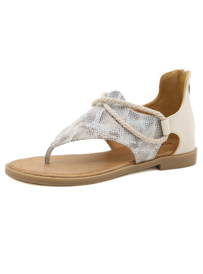 Hemp Rope Roman Sandal Back Zipper