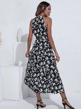 Halter Print Summer Long Dress