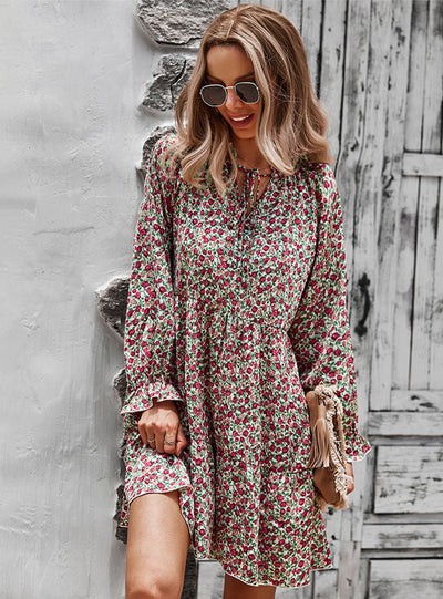 Printed Leisure Holiday Style Dress