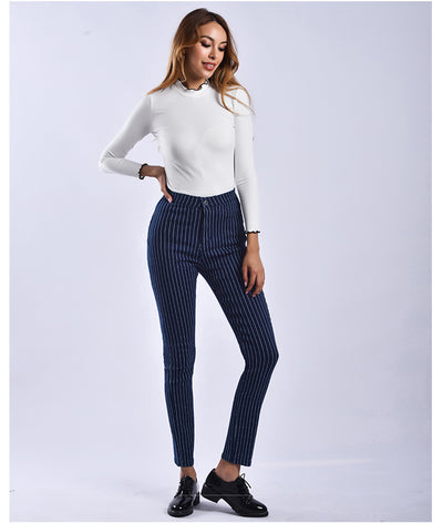 Women Striped Pencil Pants