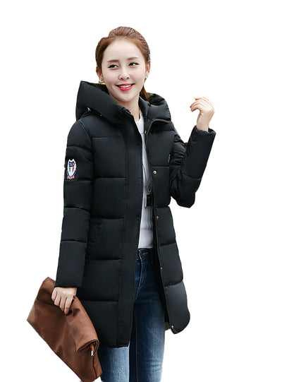 Winter Jacket Women Hooded Thicken Coat 