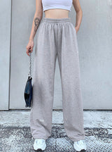 Woman High Waist Drawstring Loose Slim Trousers