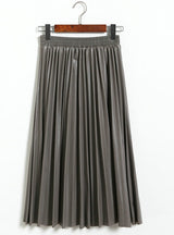 Pu Pleated Leather Skirt