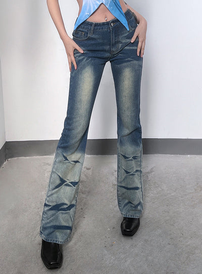 Women Retro-waist Jeans Micro Pants