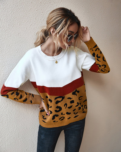 Autumn and Winter Leopard Sweater