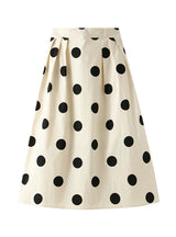 Medium-length Polka Dot Contrast Skirt