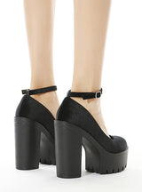 Women's Suede Buckle High Heel Shoes