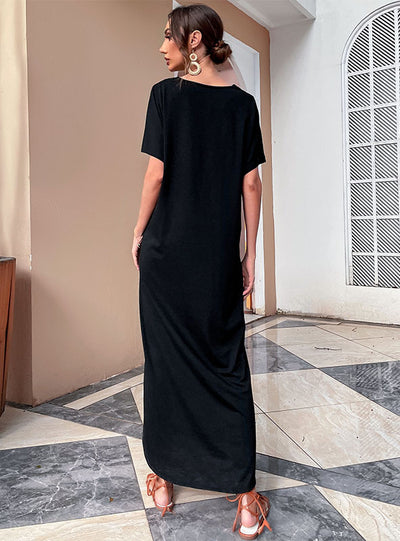 V-neck Skirt Loose Retro Long Dress