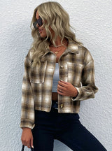 Plaid Retro Woolen Lapel Coat