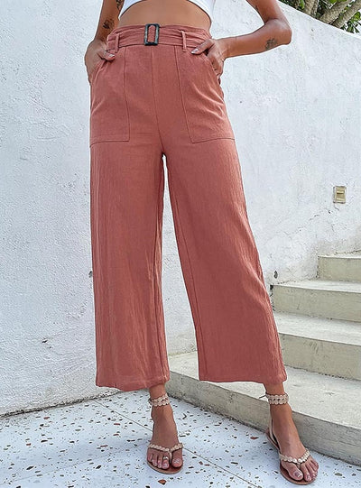 Women Strapped Wide-leg Pants