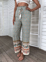 Bohemian Wide-leg Printed Pants