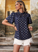 Printed Short-sleeved Polka-dot Shirt