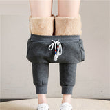 Women Winter Thick Lambskin Cashmere Pants