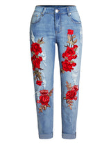 Colorful 3D Embroidery Jeans