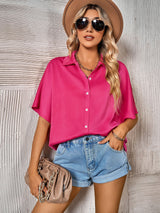 Casual Shirt Collar Loose Solid Color Shirt