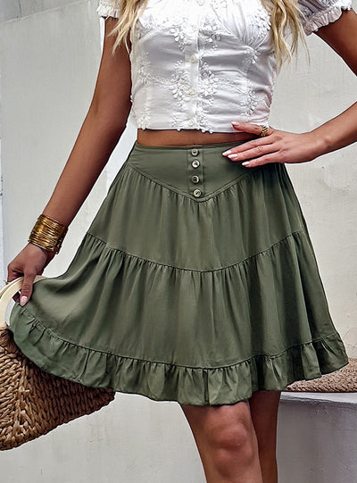 Mid-waist Casual Joker Skirt