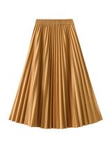 Long High Waist Pleated Skirt