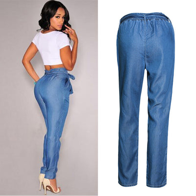 High Elastic Waist Wide Legs Jeans