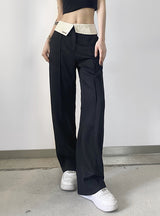 Trousers Irregular Waist Slim Waist Pant