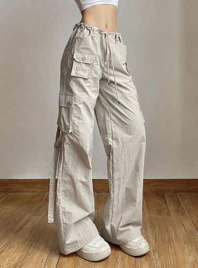 Rope Flanging Multi-pocket Pants