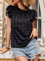 Women Chiffon Ruffled Blouse Top