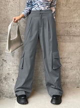 High Waist Wide Leg Suit Trousers Pant