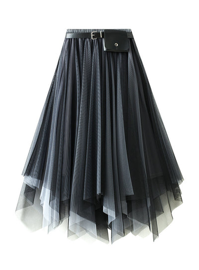 Women Irregular Skirt With Belt