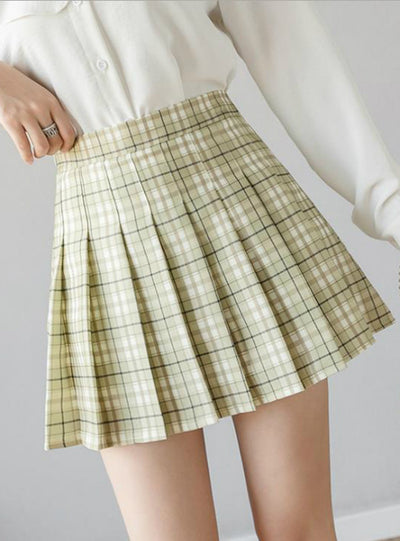 Women Skirt Preppy Style High Waist Chic