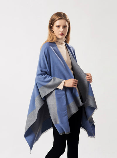 Scarf Dual-purpose Monochrome Fringed Shawl Cape