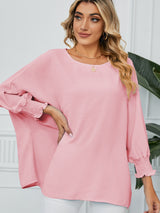 Loose Cropped Sleeve Chiffon Top