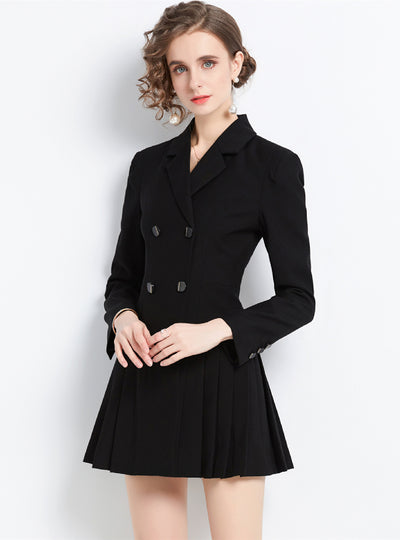 Short Suit Double Breasted Collar Dress