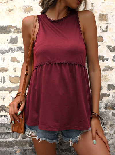 Sleeveless T-shirt Stitching Doll Shirt Top