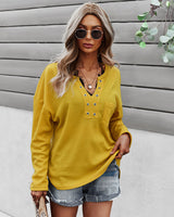 Women Solid Color Knitted Top