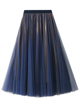 Long High Waist Gauze Pleated Skirt