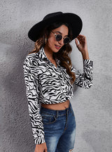 Zebra Long Sleeve Thin Coat