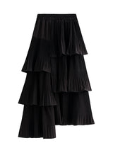 Asymmetric Pleated Ruffle Irregular Skirt