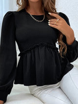 Loose Bubble Sleeve Long Sleeve Shirt